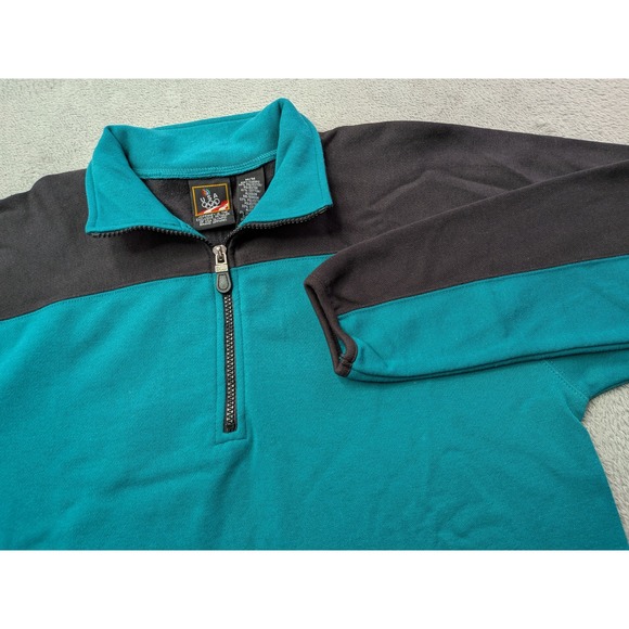 Other - Vtg JC Penny USA Olympic 1/4 Zip Pullover Men's Medium Green Fleece Sweater 90's